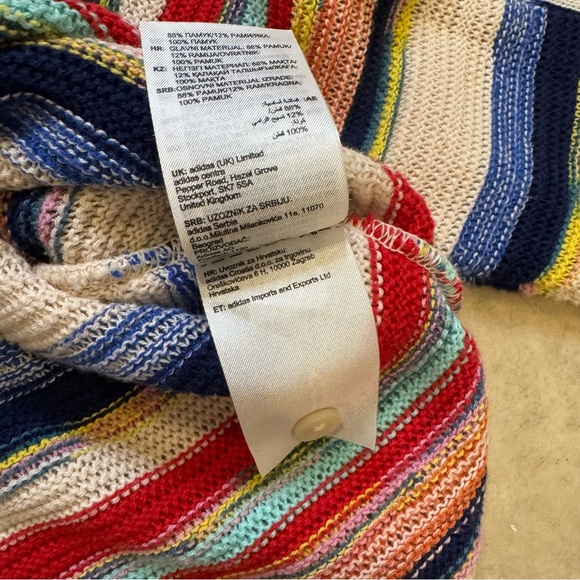 Adidas Originals Kseniaschnaider knitted cardigan button vneck multicolor small - Picture 9 of 10